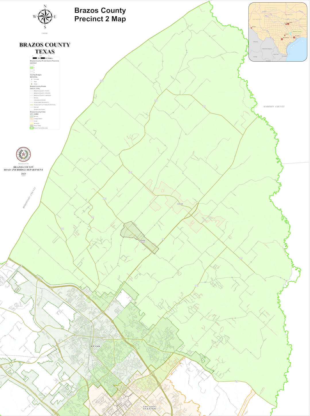 Brazos County Precinct 2 map